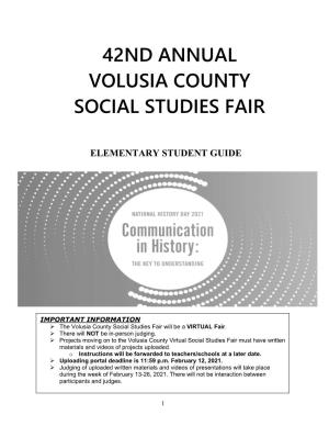 42Nd Annual Volusia County Social Studies Fair