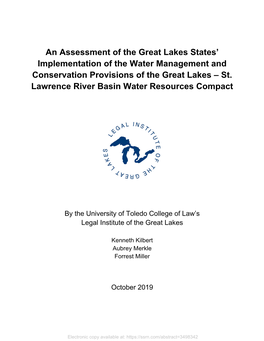 An Assessment of the Great Lakes States' Implementation of the Water