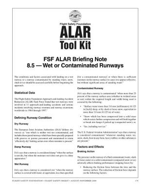 Wet Or Contaminated Runways