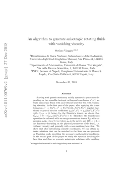 An Algorithm to Generate Anisotropic Rotating Fluids with Vanishing Viscosity