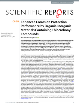 Enhanced Corrosion Protection Performance by Organic-Inorganic