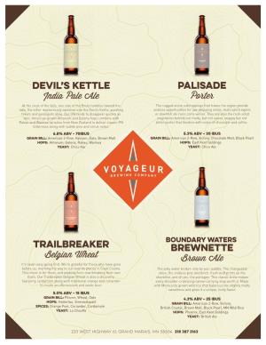 Devil's Kettle India Pale Ale Brewnette B Own Ale Trailbreaker Belgian