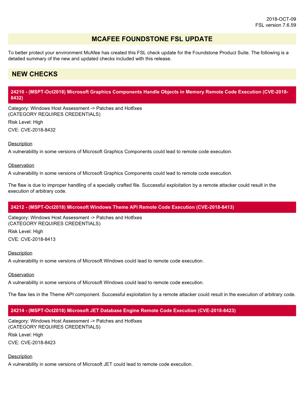 Mcafee Foundstone Fsl Update