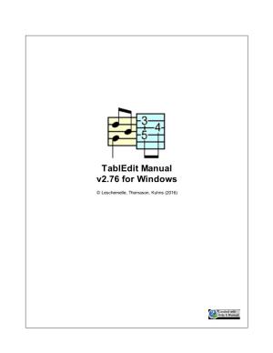 Tabledit Manual V2.76 for Windows