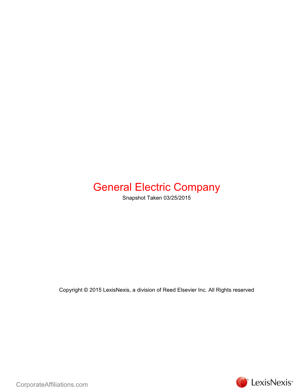 Hierarchical Profile for General Electric Company