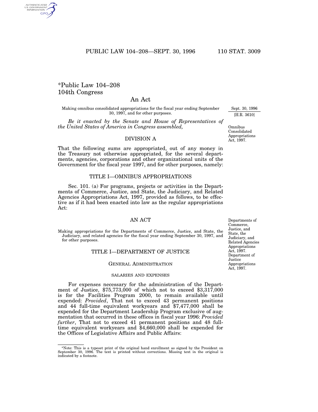 Public Law 104–208—Sept