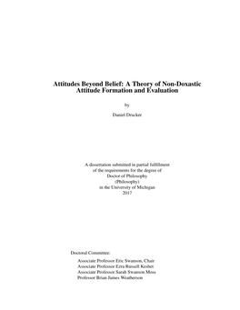 Attitudes Beyond Belief: a Theory of Non-Doxastic Attitude Formation and Evaluation