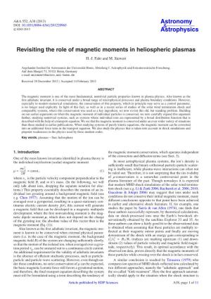 Revisiting the Role of Magnetic Moments in Heliospheric Plasmas