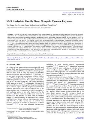 NMR Analysis to Identify Biuret Groups in Common Polyureas