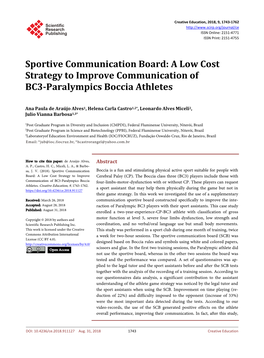A Low Cost Strategy to Improve Communication of BC3-Paralympics Boccia Athletes