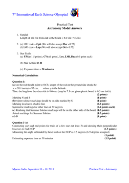 7Th International Earth Science Olympiad