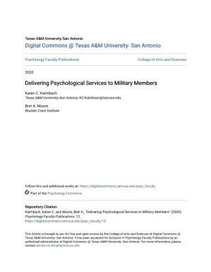 Delivering Psychological Services to Military Members