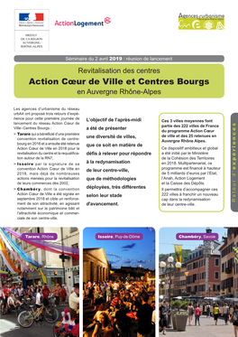 Action Cœur De Ville Et Centres Bourgs En Auvergne Rhône-Alpes