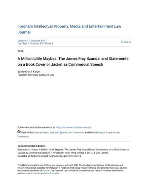 A Million Little Maybes: the James Frey Scandal and Statements on a Book Cover Or Jacket As Commercial Speech