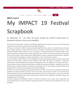 My IMPACT 19 Festival Scrapbook