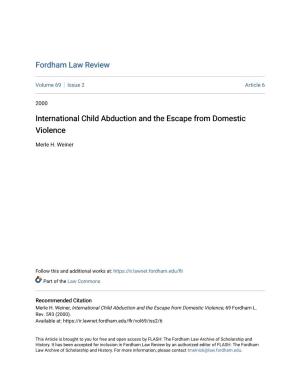 International Child Abduction and the Escape from Domestic Violence