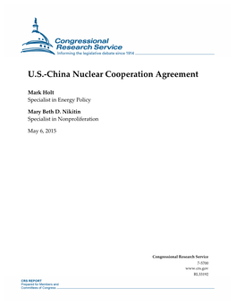 U.S.-China Nuclear Cooperation Agreement