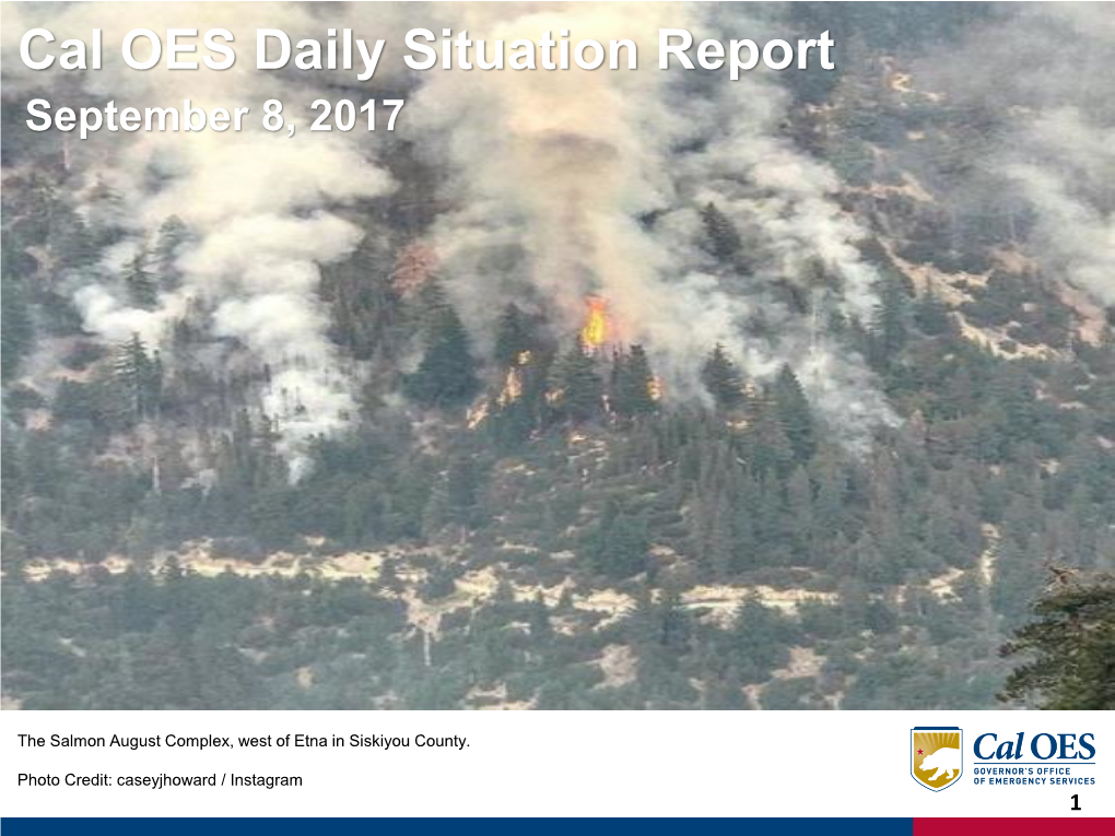 Cal OES Daily Situation Report September 8, 2017