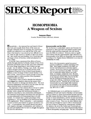 HOMOPHOBIA a Weapon of Sexism