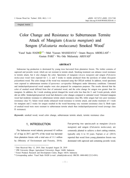 (Acacia Mangium) and Sengon (Falcataria Moluccana) Smoked Wood1