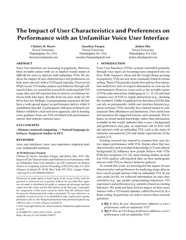 The Impact of User Characteristics and Preferences on Performance with an Unfamiliar Voice User Interface