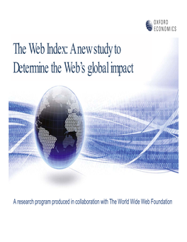 The Web Index: a New Study to Determine the Web's Global Impact