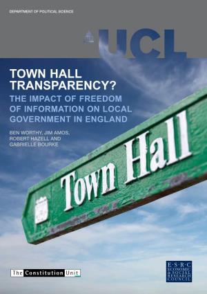 The Impact of Freedom of Information on Local Government in England