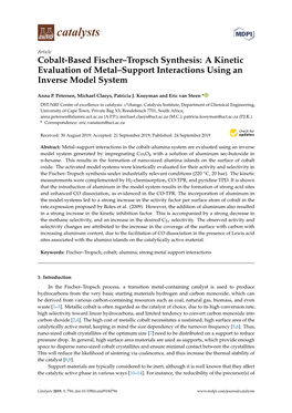 Cobalt-Based Fischer–Tropsch Synthesis: a Kinetic Evaluation of Metal–Support Interactions Using an Inverse Model System