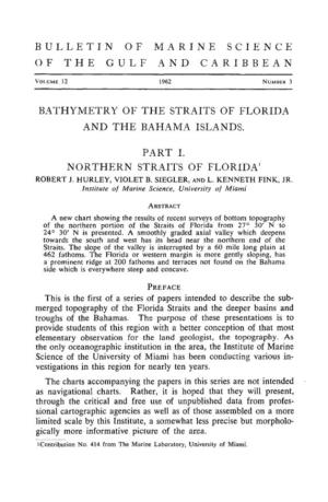 Bathymetry of the Straits of Florida and the Bahama