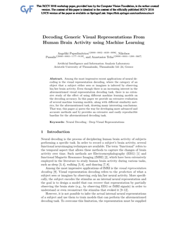 Decoding Generic Visual Representations from Human Brain Activity Using Machine Learning