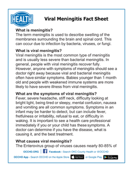 Viral Meningitis Fact Sheet