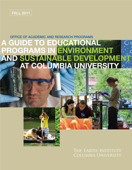 A Guide to Educational Programs in Environment and Sustainable Development at Columbia University