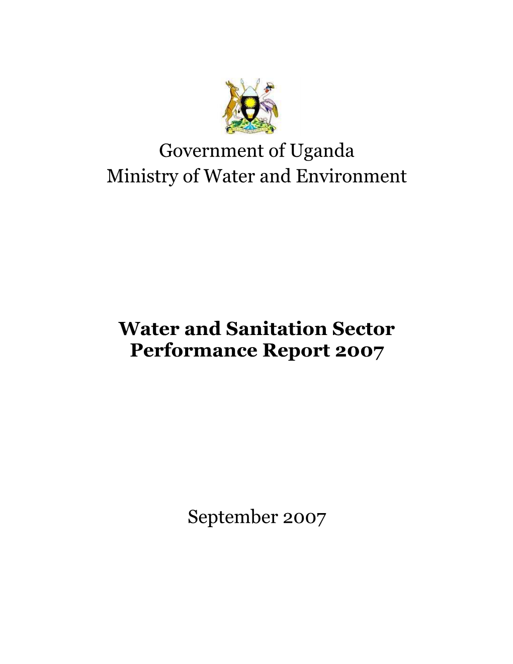 Government of Uganda Ministry of Water and Environment