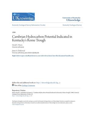 Cambrian Hydrocarbon Potential Indicated in Kentucky's Rome Trough David C