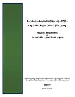 Recycling Technical Assistance Project # 591 City of Philadelphia