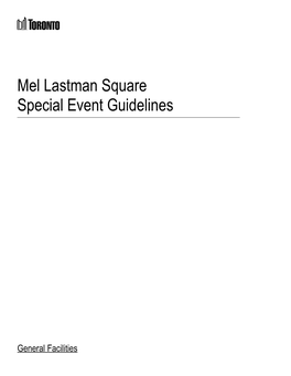 Mel Lastman Square Special Event Guidelines