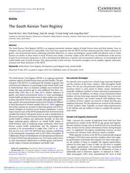 The South Korean Twin Registry