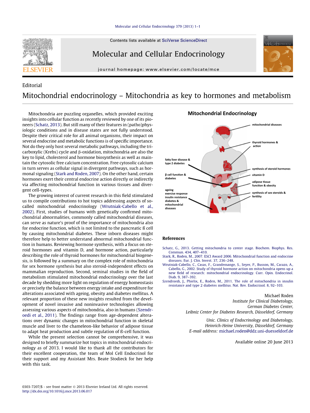 Mitochondrial Endocrinology – Mitochondria As Key to Hormones and Metabolism