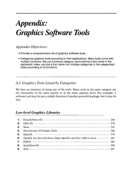 Appendix: Graphics Software Took