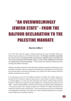 From the Balfour Declaration to the Palestine Mandate