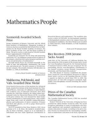 Mathematics People