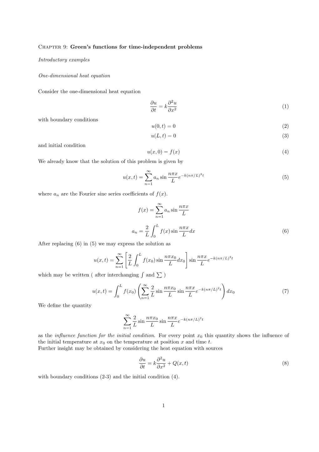 Green's Functions for Time-Independent Problems