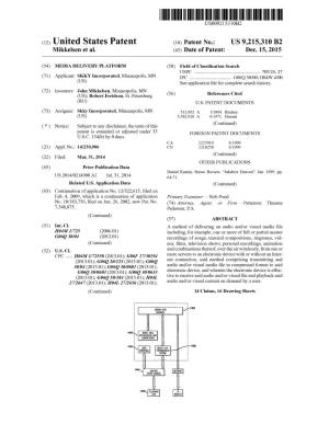 (12) United States Patent (10) Patent No.: US 9,215,310 B2 Mikkelsen Et Al