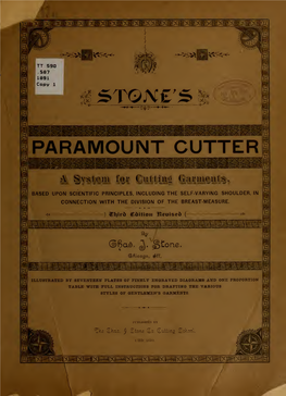 Stone's Paramount-Cutter; a System for Cutting Garments, Based Upon