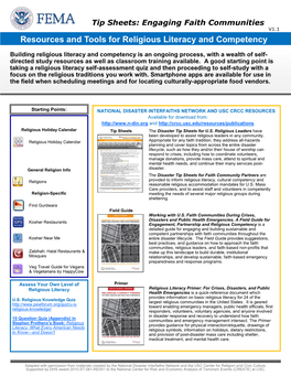 Religious and Cultural Literacy and Competency Resources and Tool