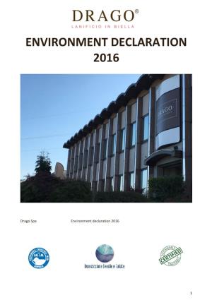 Environment Declaration 2016
