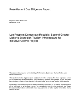 Second Greater Mekong Subregion Tourism Infrastructure for Inclusive Growth Project