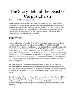 Story Behind Corpus Christi