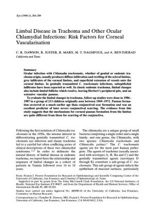Limbal Disease in Trachoma and Other Ocular Chlamydial Infections: Risk Factors for Corneal Vascularisation