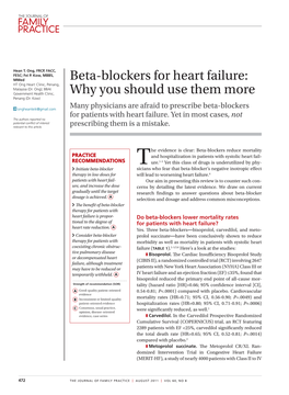 Beta-Blockers for Heart Failure: HT Ong Heart Clinic, Penang, Malaysia (Dr